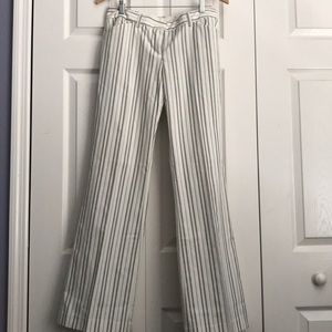 Express Editor pants - white w/ black stripes sz6